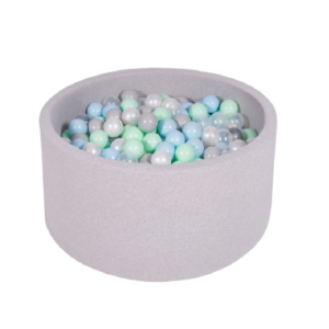Round Ball Pit Grey Melange 120x50 W200 Balls