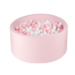 Ezzro Light Pink 120x50 Round Ball Pit With 400 Balls Baby Pink White