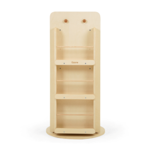 Ezzro Natural Library Rotating Bookshelf and 3 Storage Boxes