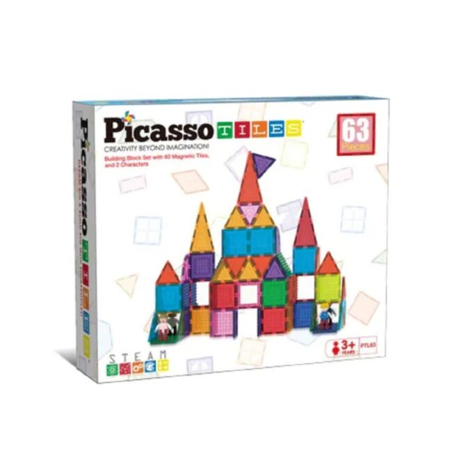 L63.1 Picasso Tiles Magnetic Building Bricks And Tiles 63 Pcs in UAE