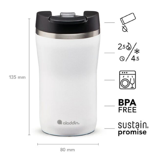 Aladdin Caf Thermavac LeakLock SS Mug 025L Snowflake White in UAE - view 2