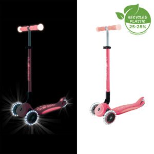 GLOBBER ELITE GLOW LIGHTS SCOOTER CORAL PINK
