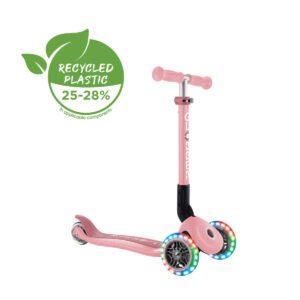 GLOBBER JUNIOR FOLDABLE LIGHTS SCOOTER PASTEL PINK