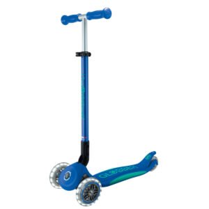 GLOBBER ELITE LIGHTS SCOOTER NAVY BLUEEMERALD GREEN PREVIOUSLY PRIMO FOLDABLE PLUS LIGHTS