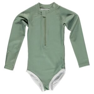 Beach Bandits Basil Ribbed Swimsuit Green