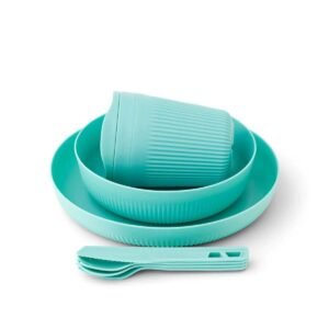 S2S Passage Dinnerware Set 7 Piece Blue Plate L Bowl Ins Mug and Utensils Aqua Sea Blue