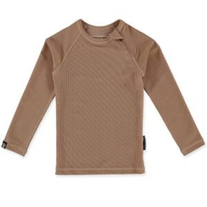 Beach Bandits Ribbed Long Sleeve Swim Tee Chocolate