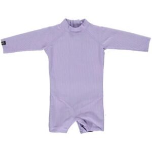 Beach Bandits Lavender Ribbed Baby Swimsuit Long Sleeve