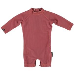 Beach Bandits Garnet Ribbed Baby Swimsuit Long Sleeve