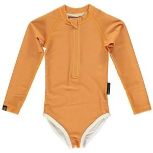 Beach Bandits Golden Ribbed Swimsuit Long Sleeve