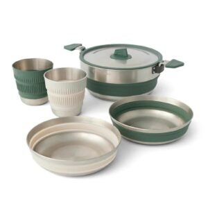 S2S Detour Stainless Steel One Pot Cook Set w 3L Pot 5 Piece 3L Pot w 2 L Bowls and Mugs Multi
