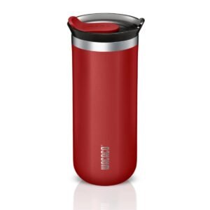 Wacaco Octaroma GRANDE Vacuum Insulated Mug 435ml Double Wall Stainless Steel Coffee Travel Tumbler w Leakproof Drinking Lid Reusable Washable BPAFree Hot Cold Red