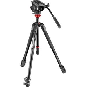 Manfrotto 500 Fluid Video Head with 190X Video Aluminum Tripod Leveling Column Kit