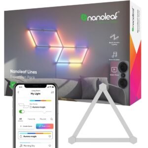 Nanoleaf LINES Expansion Kit Modular Backlit Illumination Smart WiFi LED System w Music Visualizer Instant Wall Decoration Home or Office Use 16M Colors Low Energy Consumption 3 pack
