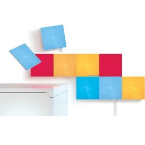 Nanoleaf Canvas Square White Expansion 9 Pack Touch and Rhythm Sensitive LED Light Panels