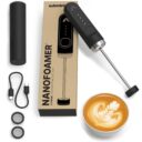 Subminimal NanoFoamer Lithium Portable Coffee Foam Maker MultiTouch 2Speed Option 37 Volts Liion Battery Operated with 2 nanoscreens Fine and Superfine for Coffee Lovers Baristas in UAE