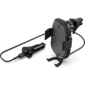 Belkin BOOSTCHARGE Auto Clamping Wireless Car Charger w Vent Mount 10W Automatic Arm Closing Technology Fast Qi Charging for Apple iPhone 1211 ProMaxX8 Plus Android Phones Black