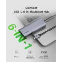 Belkin CONNECT USBC 6in1 Multiport Hub HDMI 4K Ethernet Port SD Card Slot 100W USBC PD 30 2x USBA 30 5 Gbps Bandwidth for MacBook ProAir iPad Pro other USBC Devices in UAE - view 2