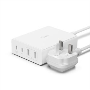 Belkin BOOSTCHARGE PRO 4Port GaN Charger 108W Super Fast Desktop Charger 2x USBC 2x USBA Ports for Apple MacBook ProAir iPhoneiPad ProAir Samsung and all USBC Devices 2M Cord UK Plug