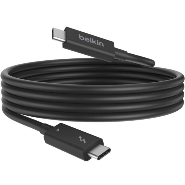 BELKIN Connect Thunderbolt 4 Cable 1M USBC to USBC Ultra HiSpeed 40Gbps Bandwidth Fast Charging 100W PD for MacBooks iPhones iPads and USBC devices Black in UAE
