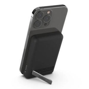 BELKIN Magnetic Wireless Power Bank 5KmAh Kick Stand MagSafe Portable Charger Movies Video Call NightStand for Apple iPhone 1615141312 Series S252423 Ultra Black