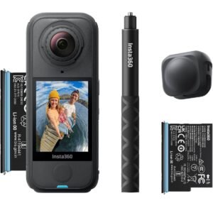 Insta360 X4 Air Essential Bundle Lightest 8K 360 Action Camera for Epic Adventures for Travel Sports Family Moments Vlogging Smooth Stable EasytoEdit Videos Anytime Anywhere Black