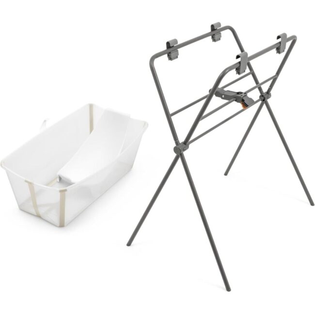 850050842521.1 Stokke Flexi Bath Sandy Beige Flexi Bath Bundle Grey in UAE