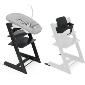 Stokke Tripp Trapp Chair Baby Newborn Set Bundle Black