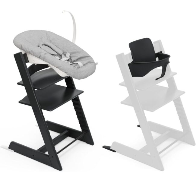 850062110113.1 Stokke Tripp Trapp Chair Baby Newborn Set Bundle Black in UAE