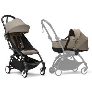 Stokke YOYO3 Frame Black Newborn 6 Pack Bundle Taupe