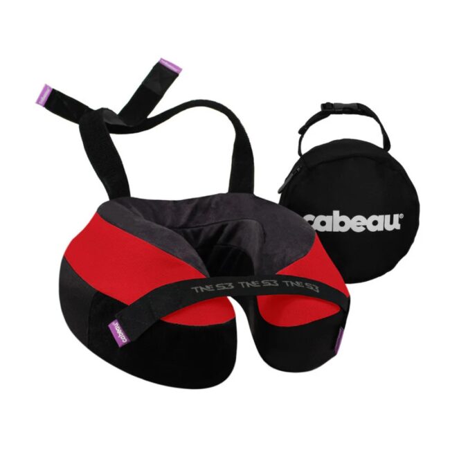 CB-TNEP3662-1_1000x Cabeau The Neck Evolution S3 Memory Foam Pillow Chin Neck Support Keeps Mouth Closed No Head Tilt Comfiest AirFlow Design Seat Strap System for Travel Home Washable Cover BlackRed in UAE
