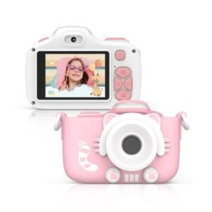myFirst Camera 3 Kids HD Digital Camera w Shockproof case Dual Lens 5MP12MP16MP 1080P HD Video Recording 20 Color Display w ShockProof Case Portable Easy to Use Pink
