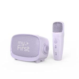 myFirst Voice 2 Kids Portable Karaoke Machine w Wireless Mic Lightweight Rechargeable Battery 5 Voice Changing Filter Bluetooth Speaker SD Card Slot Wide Compatibility Purple