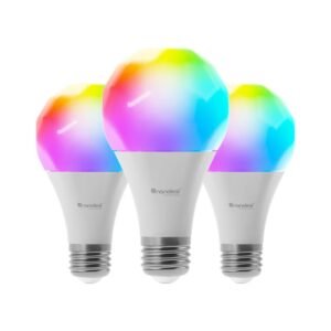 Nanoleaf ESSENTIALS SMART BULB A19A60 Smart Light Bulb for HomeOffice 80Lm 2700K 6500K RGBCW 120240V Programmable BluetoothThread Enabled works w SiriGoogle Apple HomeKit 3 Packs
