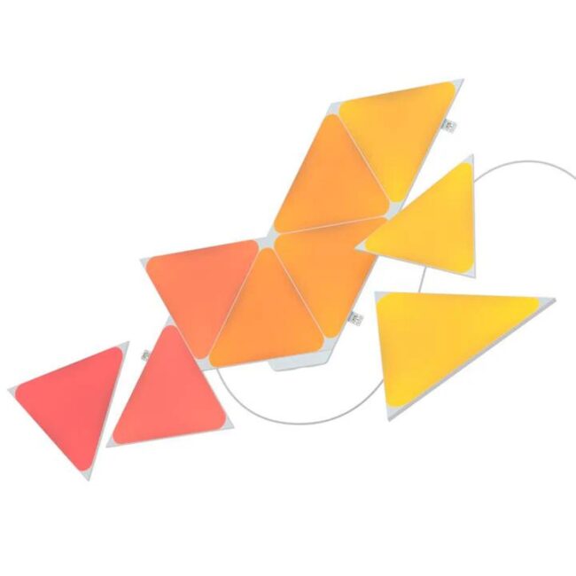 Nanoleaf SHAPES Triangles Starter Kit Smart WiFi LED Panel System w Music Visualizer Instant Wall Decoration Home or Office Use 16M Colors Low Energy Consumption White 9 packs in UAE