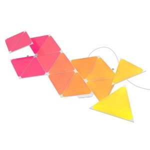 Nanoleaf SHAPES Triangles Starter Kit Smart WiFi LED Panel System w Music Visualizer Instant Wall Decoration Home or Office Use 16M Colors Low Energy Consumption White 15 pack