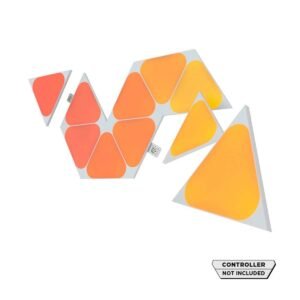 Nanoleaf SHAPES Triangles Mini Expansion Pack Smart WiFi LED Panel System w Music Visualizer Instant Wall Decoration Home or Office Use 16M Colors Low Energy Consumption White 10 packs