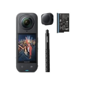 Insta360 X5 Starter BundleX5 Camera Extra Battery 114cm Invisible Sefie Stick Lens Cap 15m Waterproof 8K 360 Action Camera Low Light Capture for Creators Starters Kit