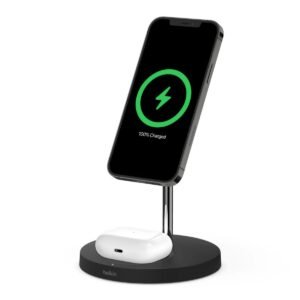 Belkin BOOST CHARGE PRO 2IN1 Wireless Charger Stand with MagSafe for Apple iPhone 12 Pro Max12 Pro1212 Mini AirPodsAirpods Pro Wireless Charging Case Black