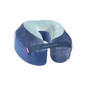 Cabeau Evolution Earth Pillow EcoFriendly Memory Foam Neck Pillow w Chin Neck Support Keeps Mouth Closed No Head Tilt Good AirFlow Seat Strap for Travel Home Washable Cover Water Blue