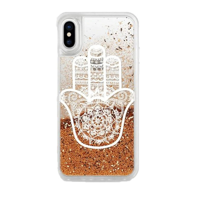 1225721857.jpg Casetify iPhone XS/X Glitter Case Gold White Hamsa Hand in UAE