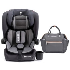 Teknum Pack and Go Foldable Car Seat w/ Ace Diaper Bag - Grey