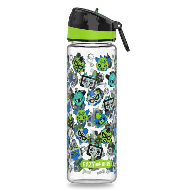 Eazy Kids Tritan Water Bottle w/ Carry handle, Gen Z  – Black, 650ml in UAE
