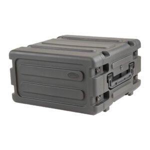 SKB 20 Inch Deep 6U Roto Shockmount Rolling Rack w/ Wheels & Handle