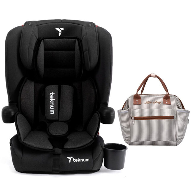 2139410099.jpg Teknum Pack and Go Foldable Car Seat w/ Ace Ivory Diaper Bag -Black in UAE