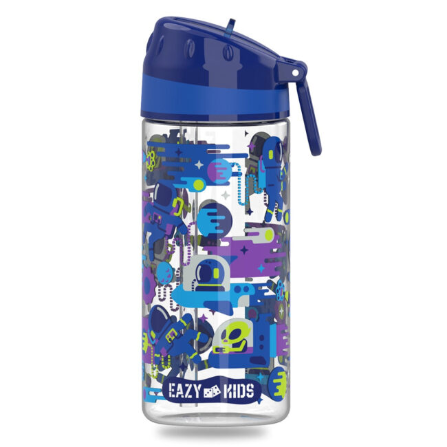 2373329026.jpg Eazy Kids Tritan Water Bottle w/ Carry handle, Astronauts – Blue, 420ml in UAE
