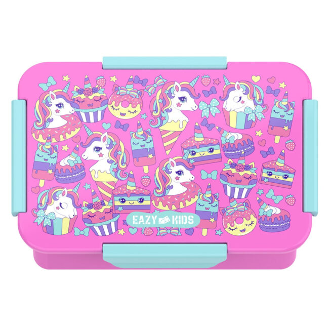 2557975010.jpg Eazy Kids Lunch Box, Unicorn Desert – Pink, 850ml in UAE