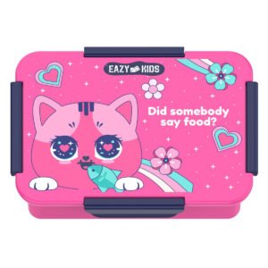 Eazy Kids Lunch Box, Cat  - Pink, 850ml