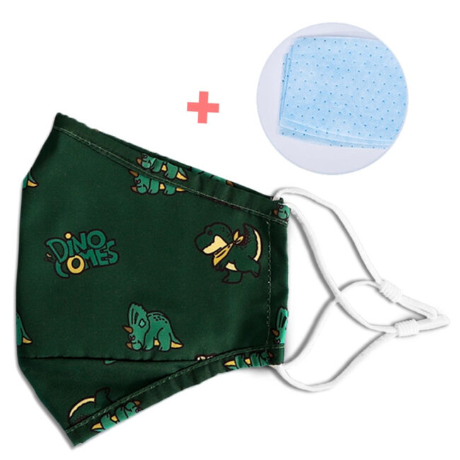 502978288.jpg Nohoo Kids Re-usable Face Mask – Dinosaur – Green in UAE