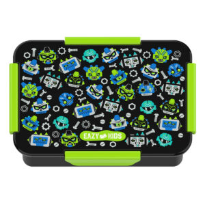 Eazy Kids Lunch Box and Tritan Water Bottle w/ Carry handle, Gen Z  – Black, 650ml in UAE